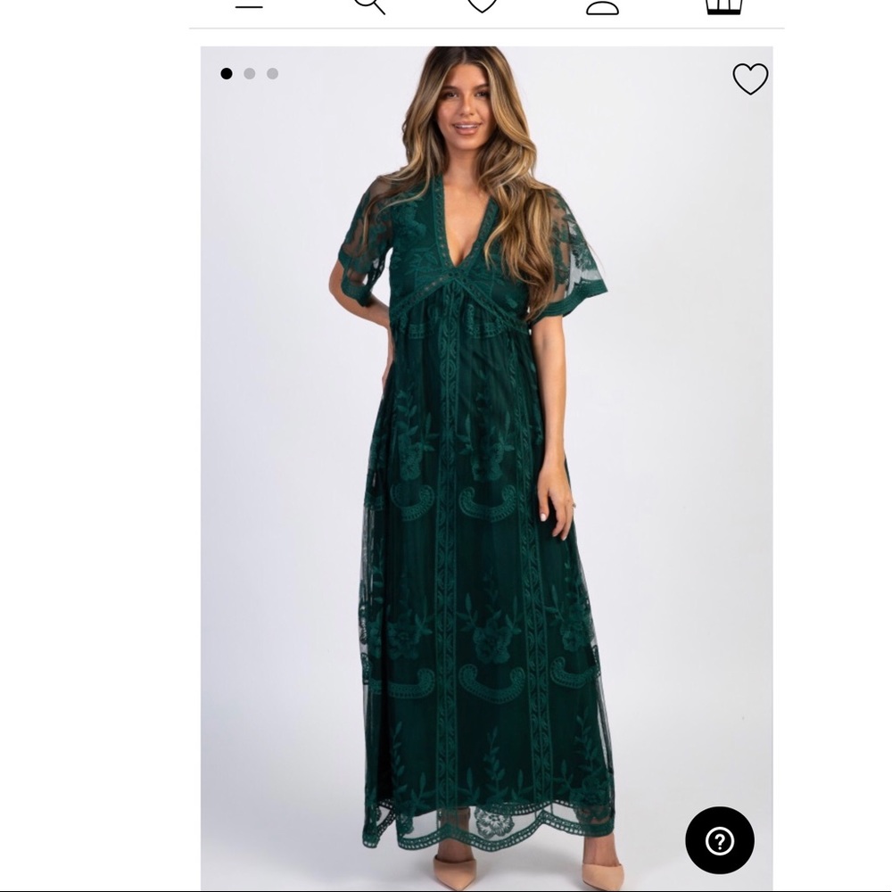 Lace Emerald Green Maxi Dress